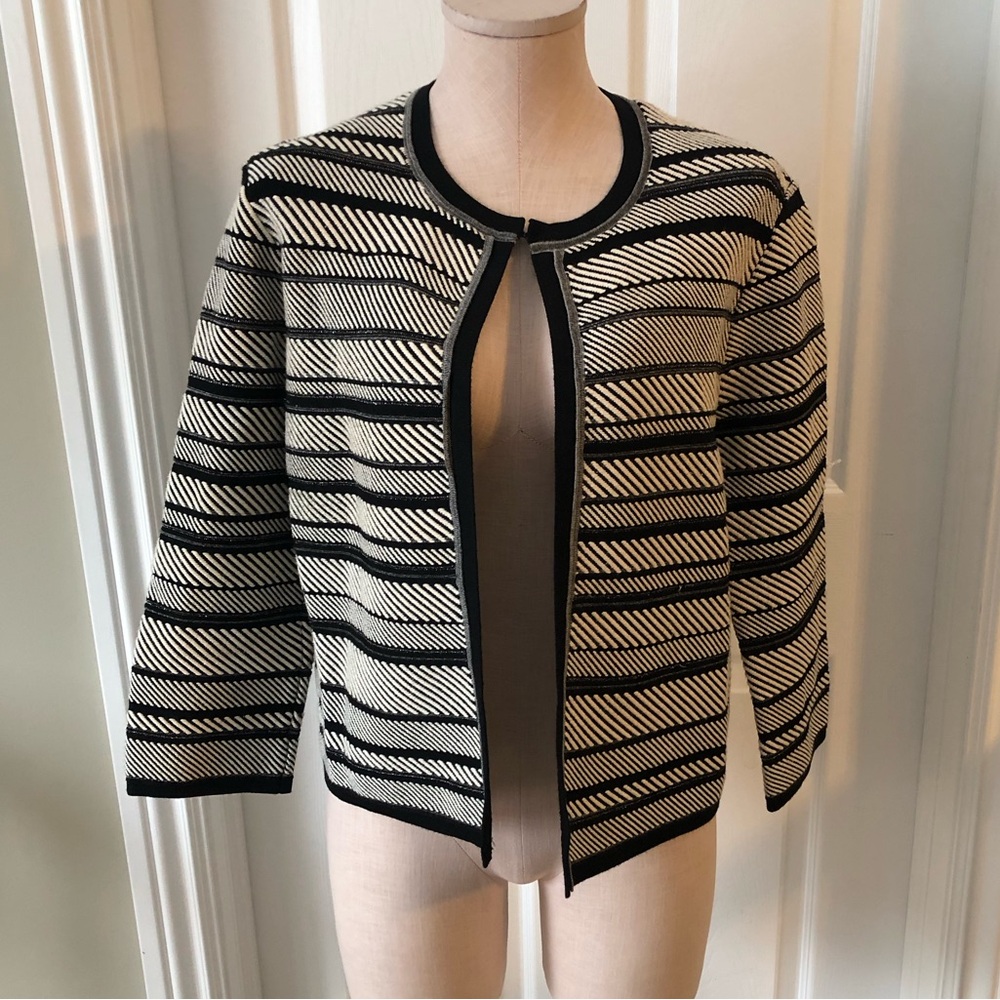 Gerard Darel Chic Striped Black and White Cardigan